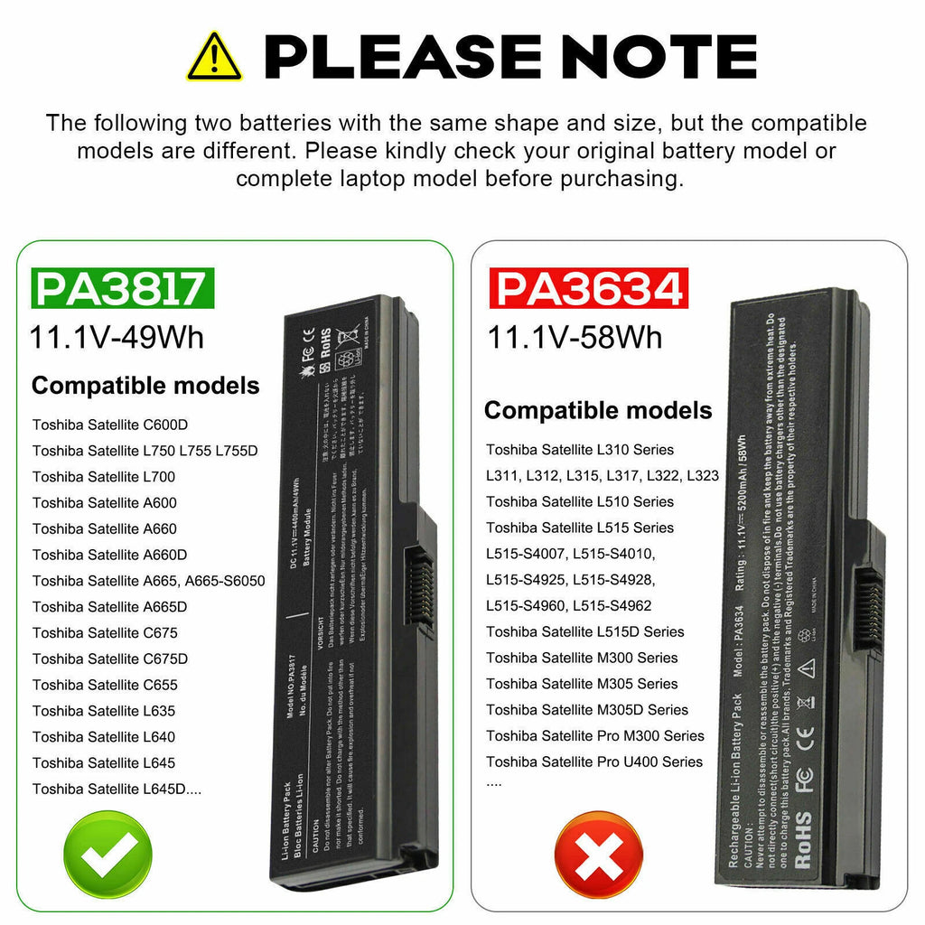 ?PA3817U-1BRS Battery For Toshiba Satellite L700 L735 L740 L745 L755 L755D NEW