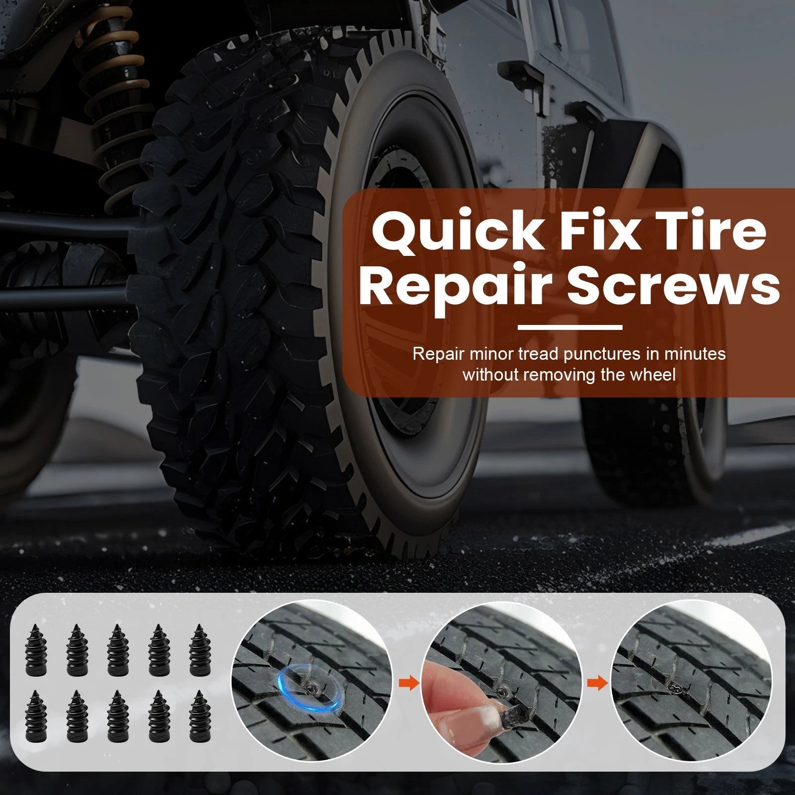 85Pc Car Tire Repair Tool Heavy Duty Flat Tire Repair Kits Plug Patch Truck Kit