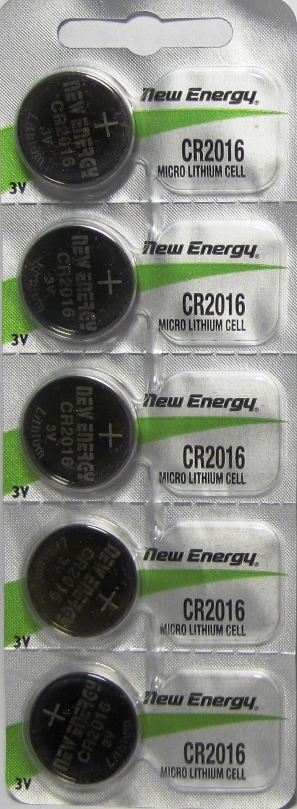 New Energy CR2016 Lithium Battery, Package of 5