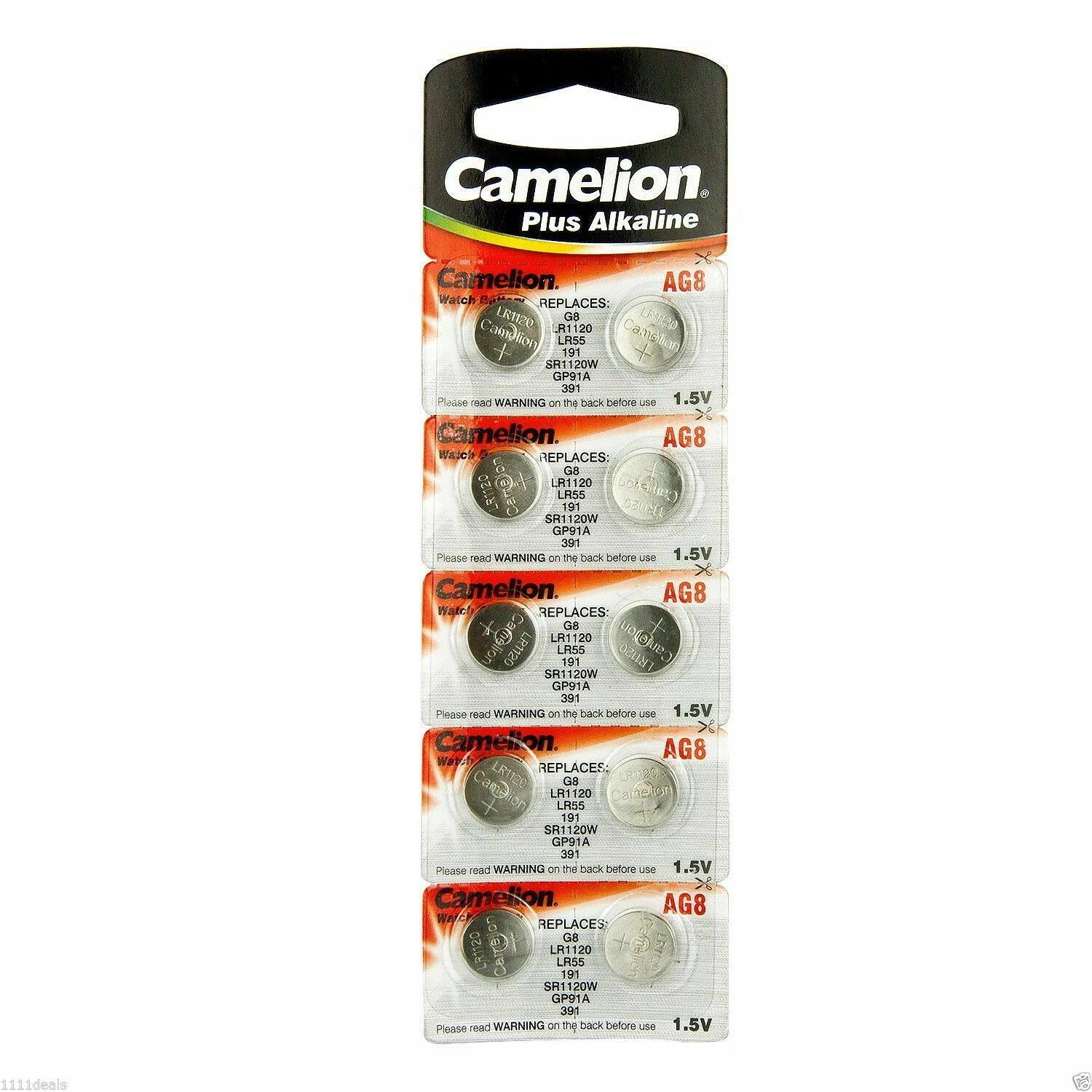 10 Pk Camelion AG8 LR1120 391 391A SR1120 LR55 Alkaline Button Cell Battery