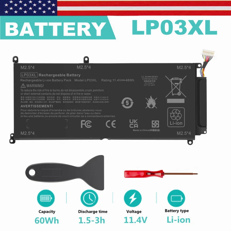 LP03XL Battery for HP Envy 15T-AE000 15-AE 15-ah150sa 807417-005 804072-241