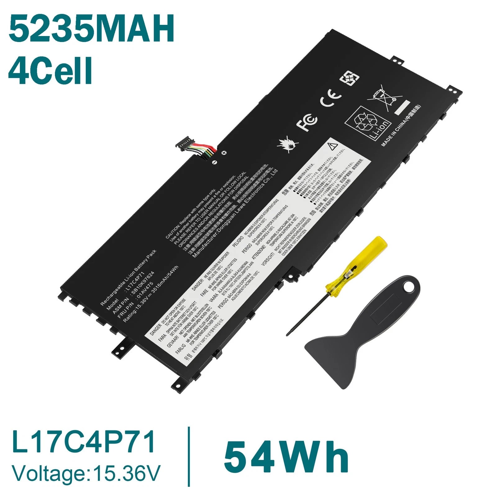 ??Battery L17C4P71 L17M4P71 For Lenovo ThinkPad X1 Yoga Gen 3rd 2018 15.36V 54Wh