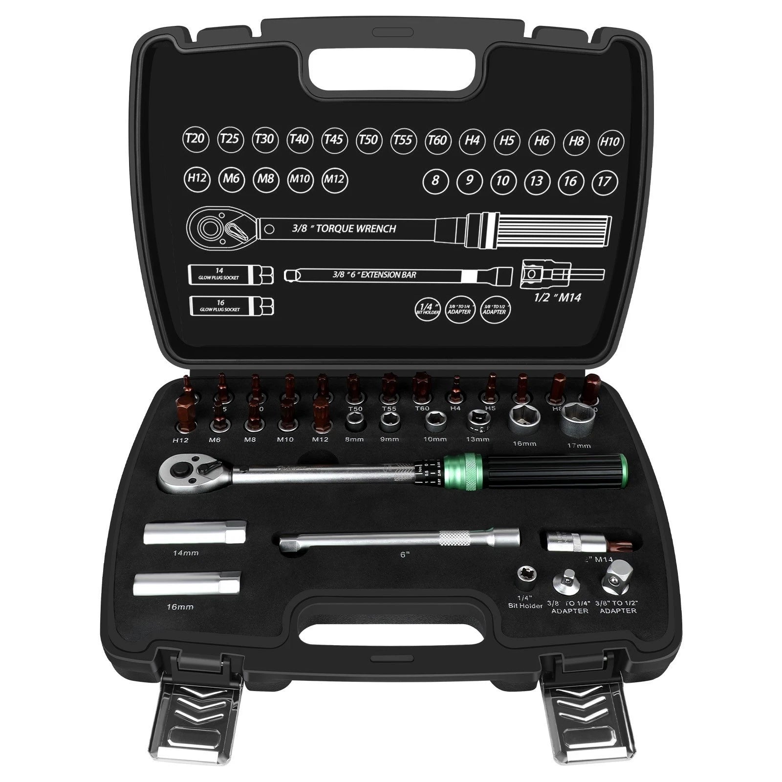 ?32Pcs Torque Wrench Set 3/8" 5-60N.m 72-Tooth+Sockets For Bicycle-2026 Upgraded