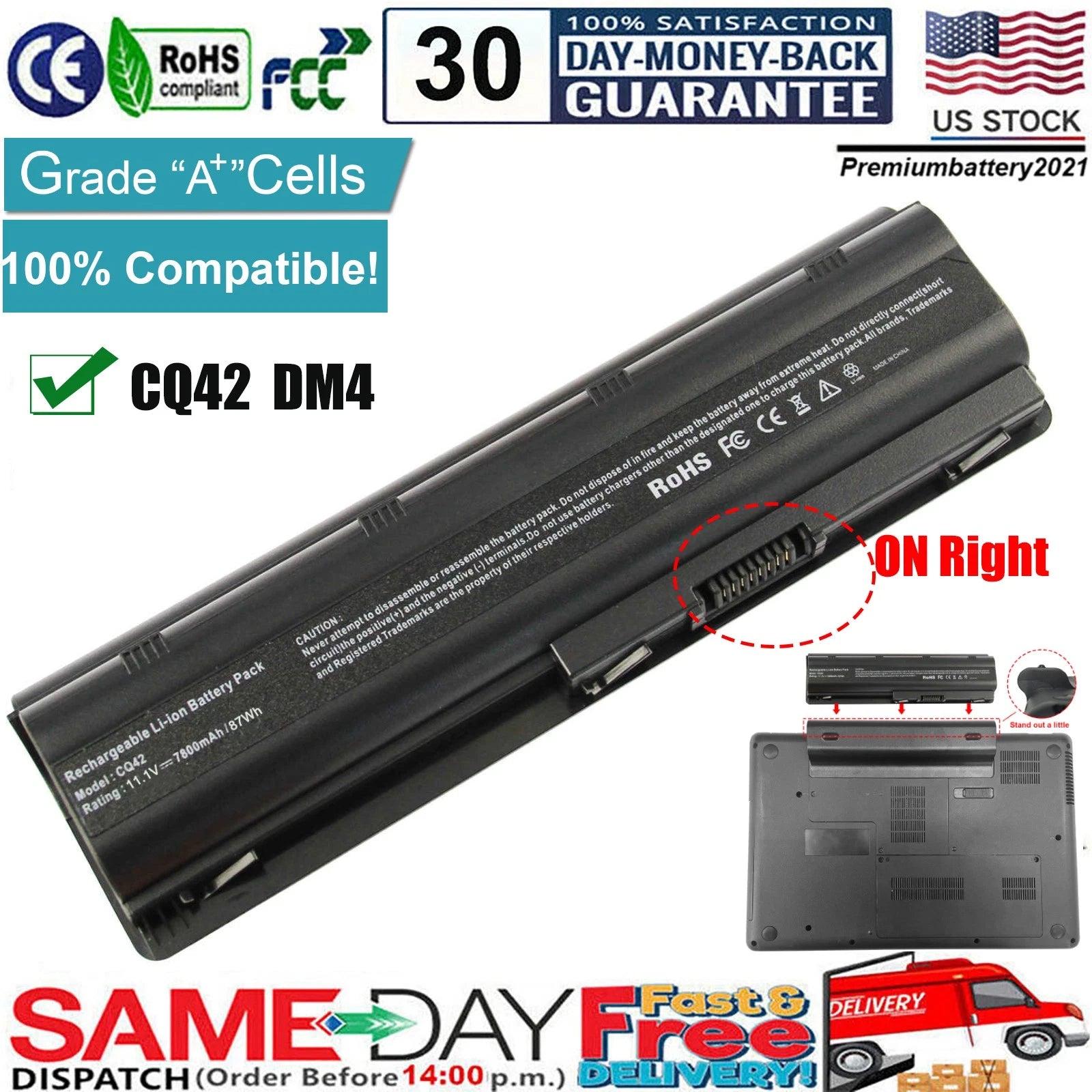MU06 MU09 Battery for HP G4 G6 G7 636631-001 CQ32 CQ42 CQ43 CQ72 G42 G56 G72 NEW