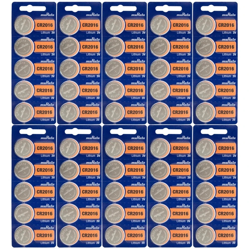 50 Genuine Fresh Sony Murata 2016 CR2016 Lithium 3v Coin Cell Batteries Exp 2033
