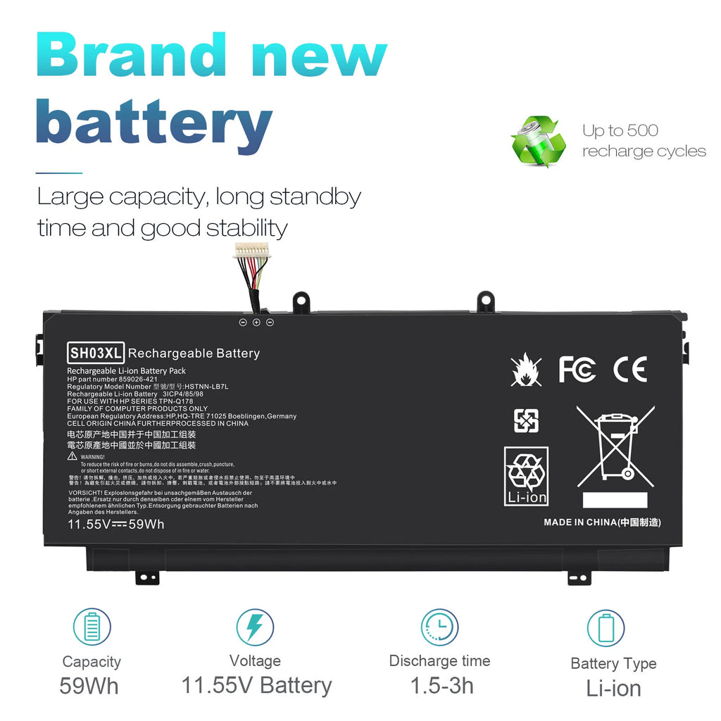 Battery SH03XL for HP Spectre X360 13 w023dx 13-w000 859026-421 859356-855 US