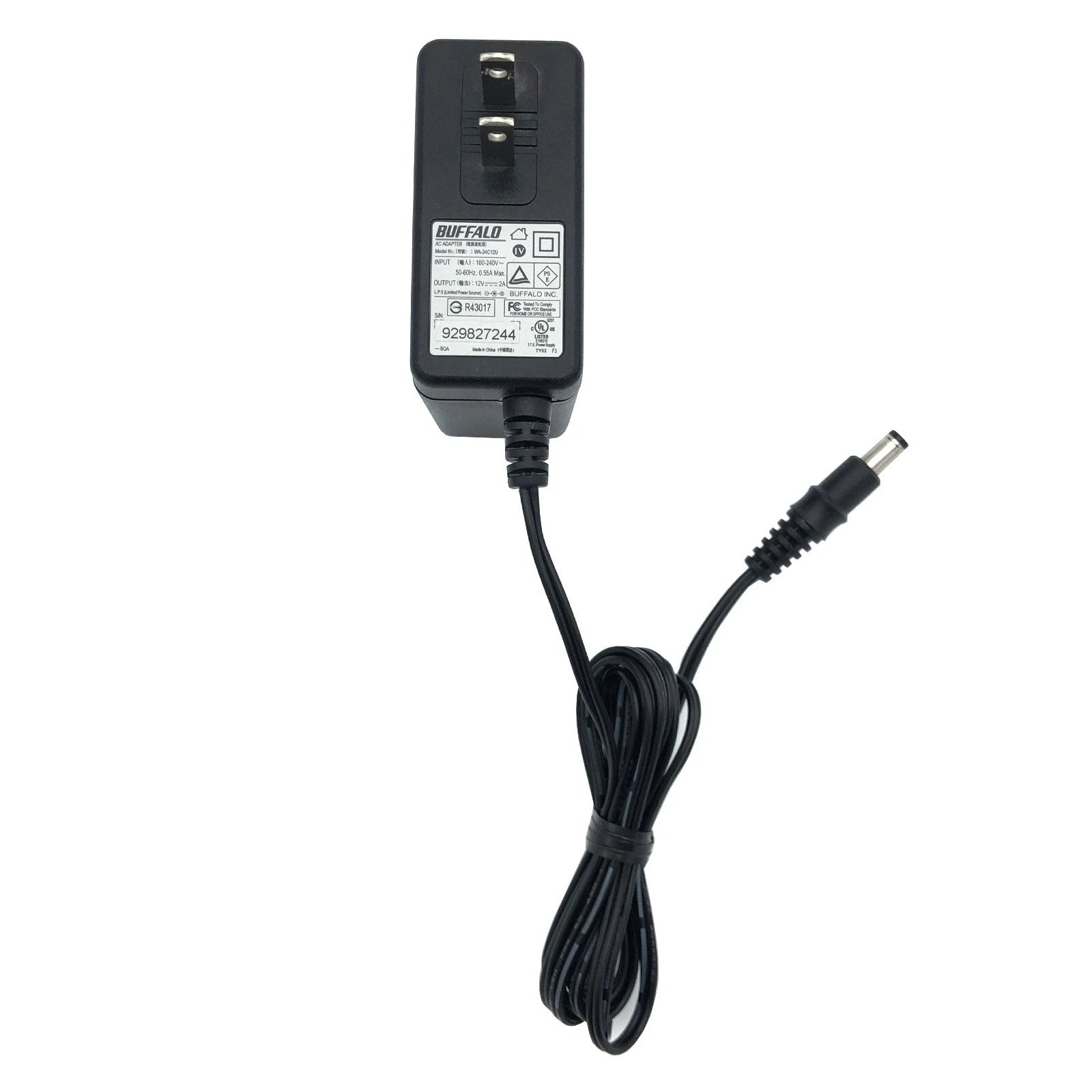 Brand NEW Original Buffalo AC Adapter 5.5x2.1 WA-24C12U 12V 2A 24W Charger