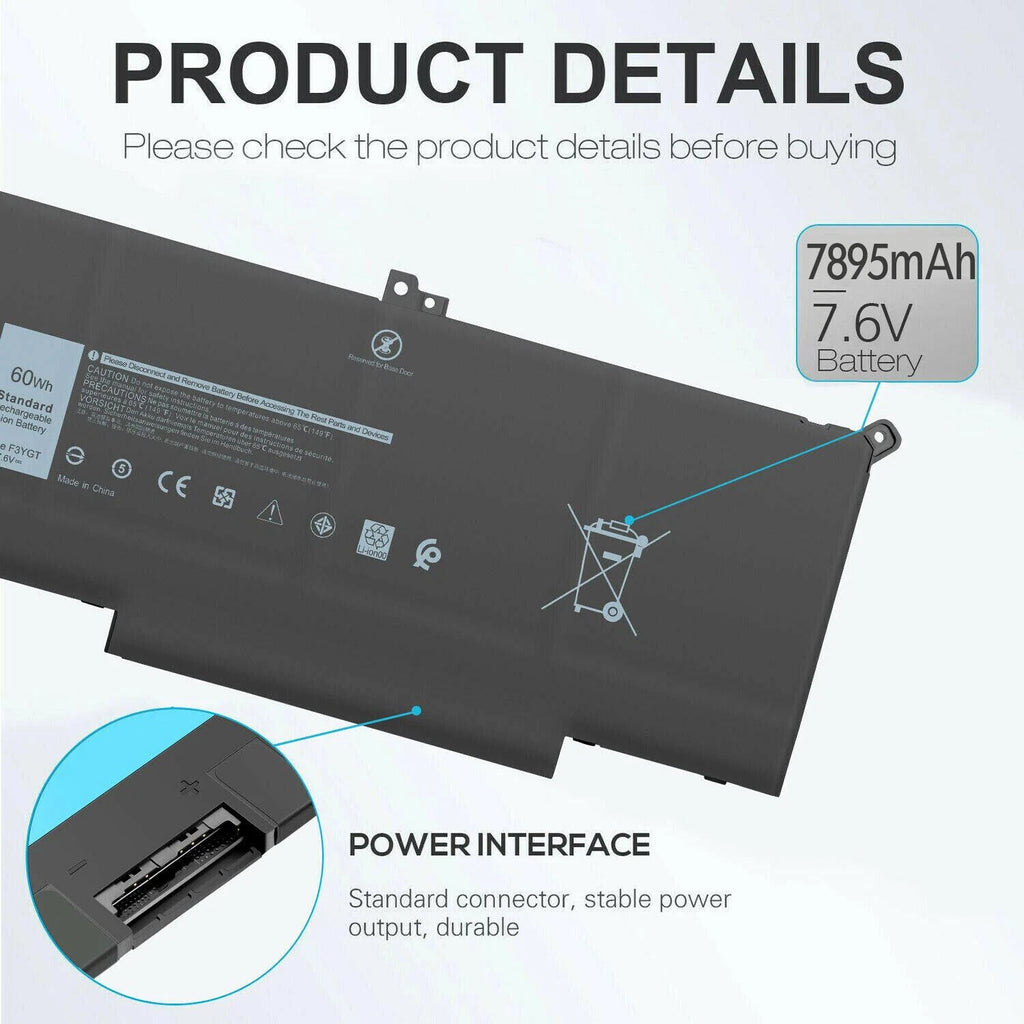 LOT 50x Battery F3YGT For Dell Latitude 12 13 14 E7280 E7480 7480 7390 7490 7380