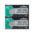 365 Murata Silver Oxide Watch Zero Mercury Battery x 2 , Replaces Sony