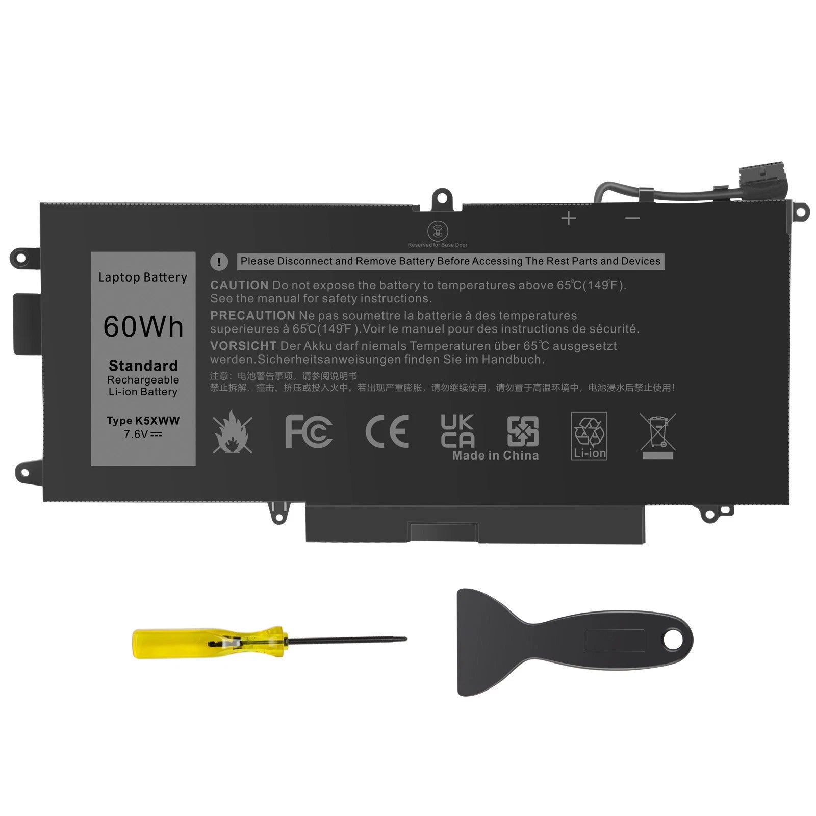 Replace K5XWW 71TG4 Battery for Dell Latitude 5289 7389 7390 2-in-1 Series 60Wh