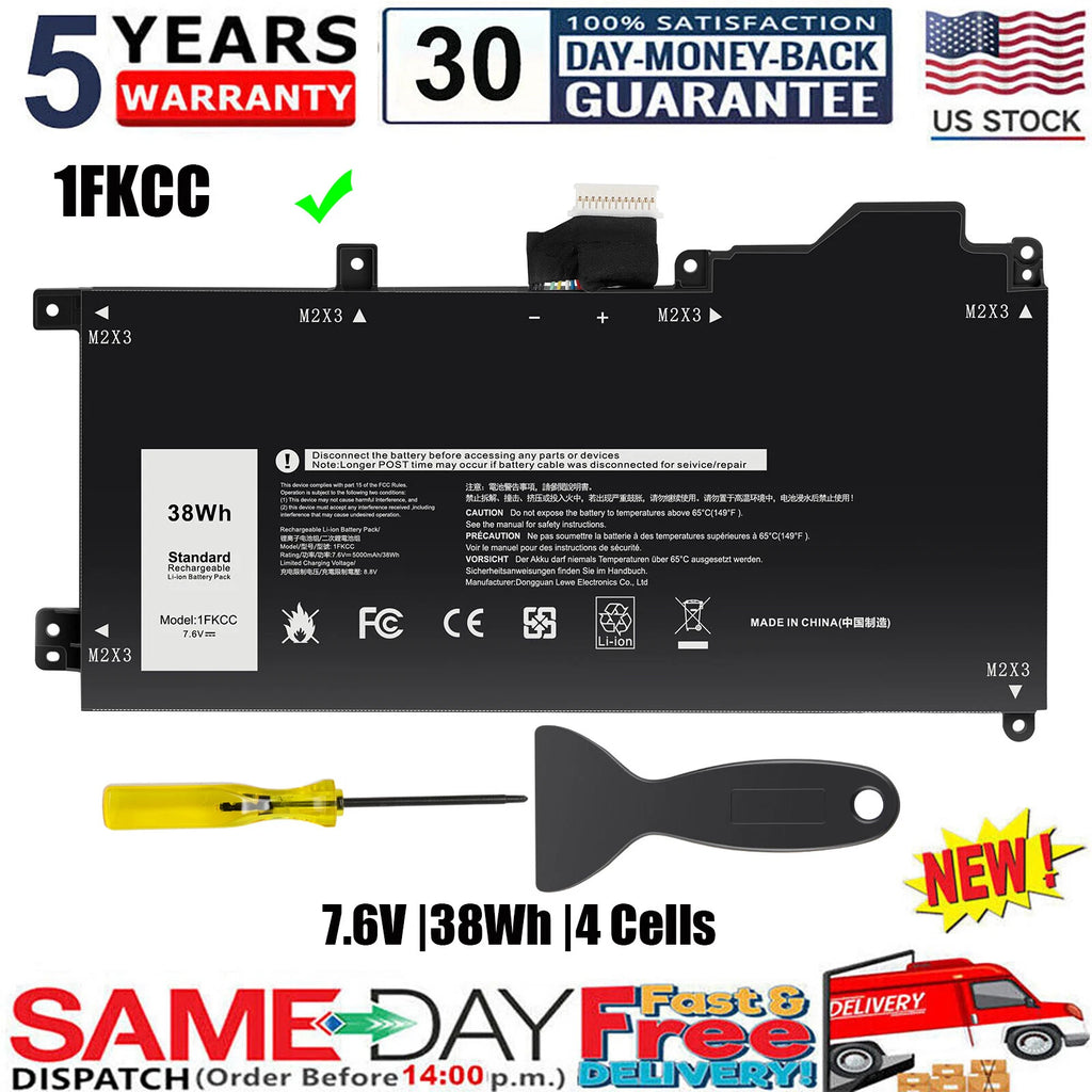 ? 1FKCC Battery For Dell Latitude 7200 7210 2-IN-1 KWWW4 D9J00 9NTKM T04J Series