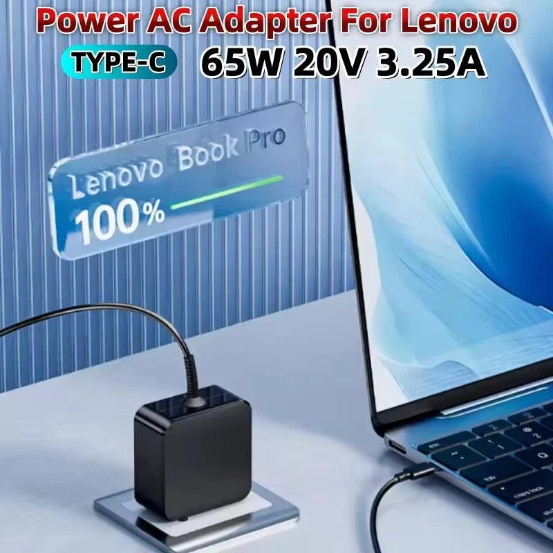 65W Portable USBC Laptop Charger Cord TypeC for CAR Dell Lenovo HP Power Adapter