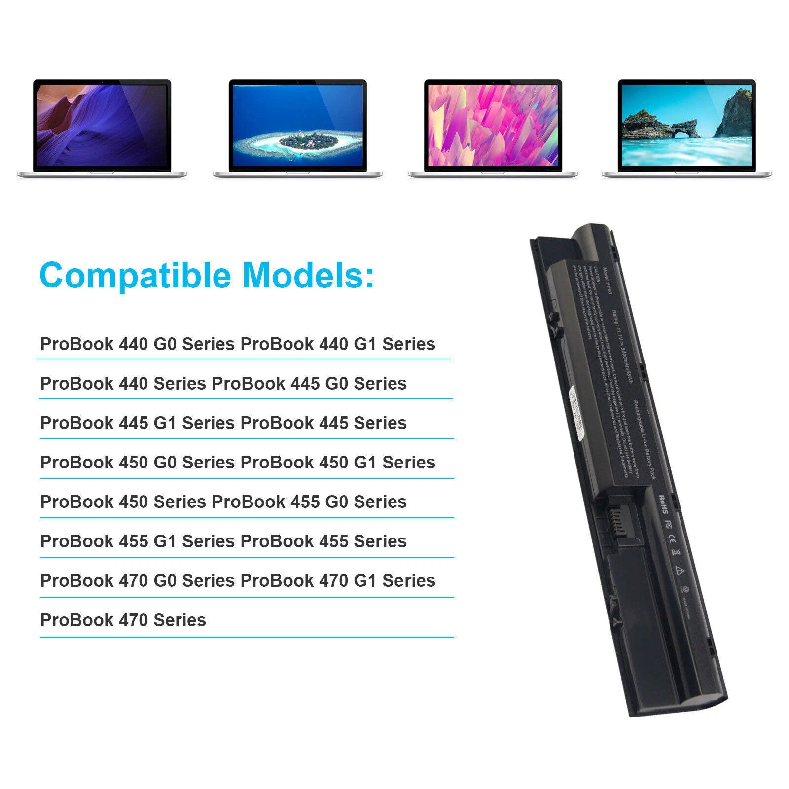 FP06 FP09 Battery For HP ProBook 440 445 450 470 G0 455 G1 708458-001 708457-001