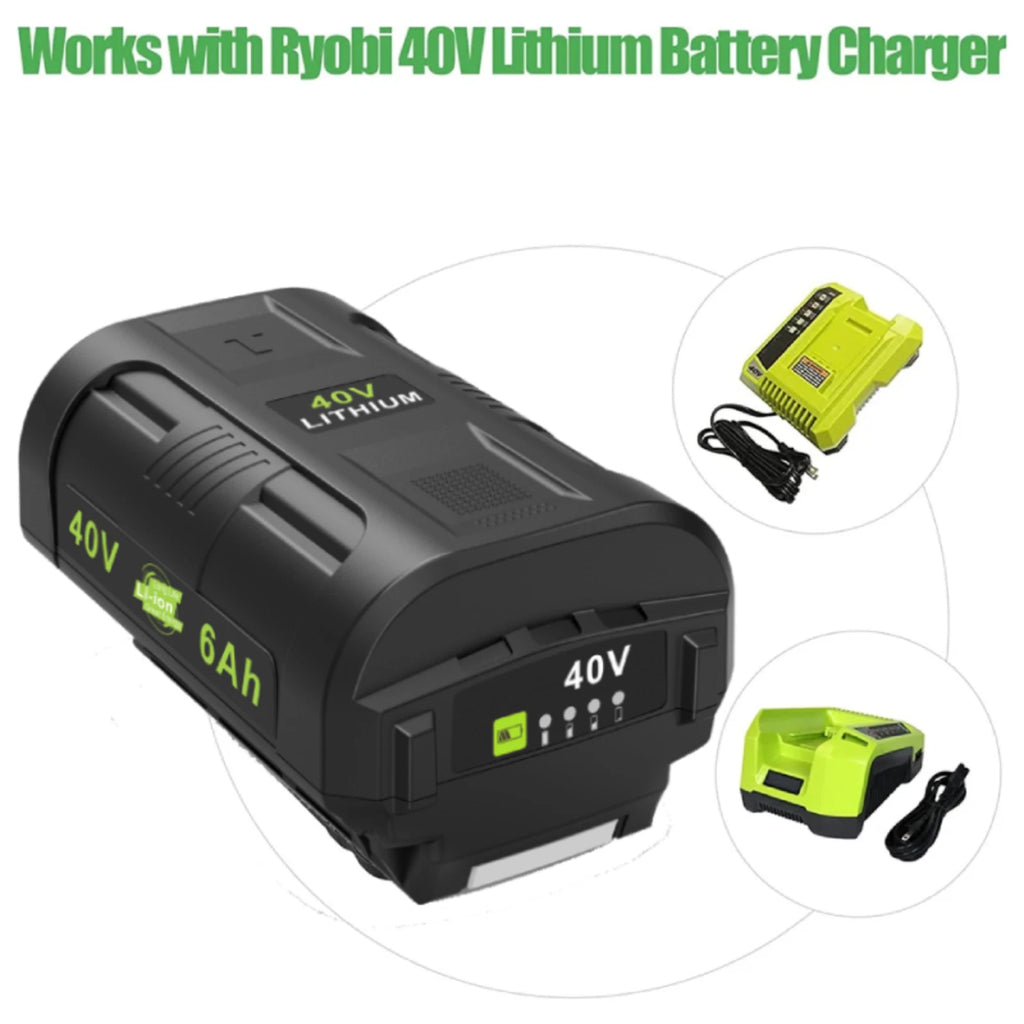 40V 6.0Ah Battery for Ryobi 40 Volt Lithium OP4050 OP40602 OP40261 OP4060 OP4030