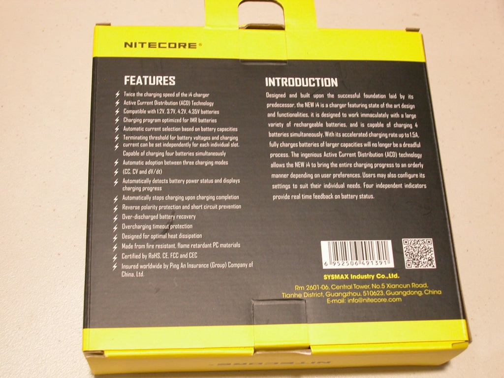 NITECORE New i4 smart battery charger IMR/Li-ion/Ni-MH/Ni-Cd 18650/16340 1.5~3.7