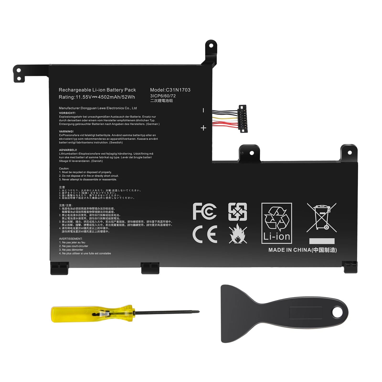 C31N1703 0B200-02650100 Battery for Asus Zenbook Flip UX561UA UX561UN Q525U 52Wh