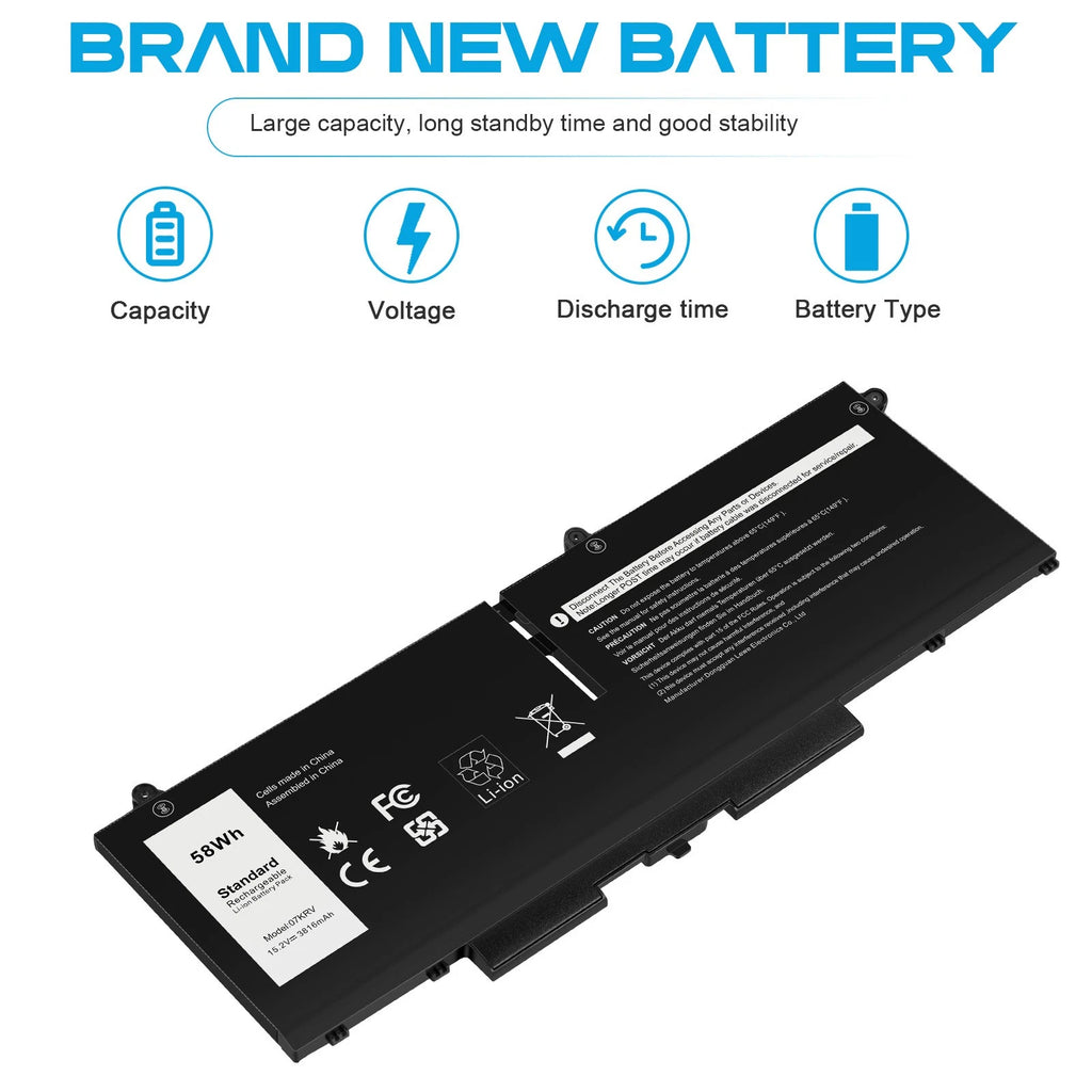 ?07KRV O7KRV-58wh Battery for Dell Latitude 5430 5530 Precision 3570 P137G004