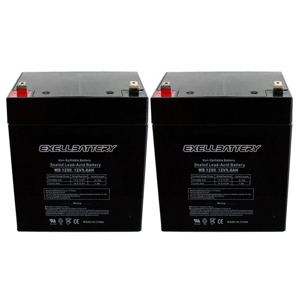 2PK Razor E100 E125 E150 Scooter Battery 12V5AH- RazorE100 RazorE125 RazorE150