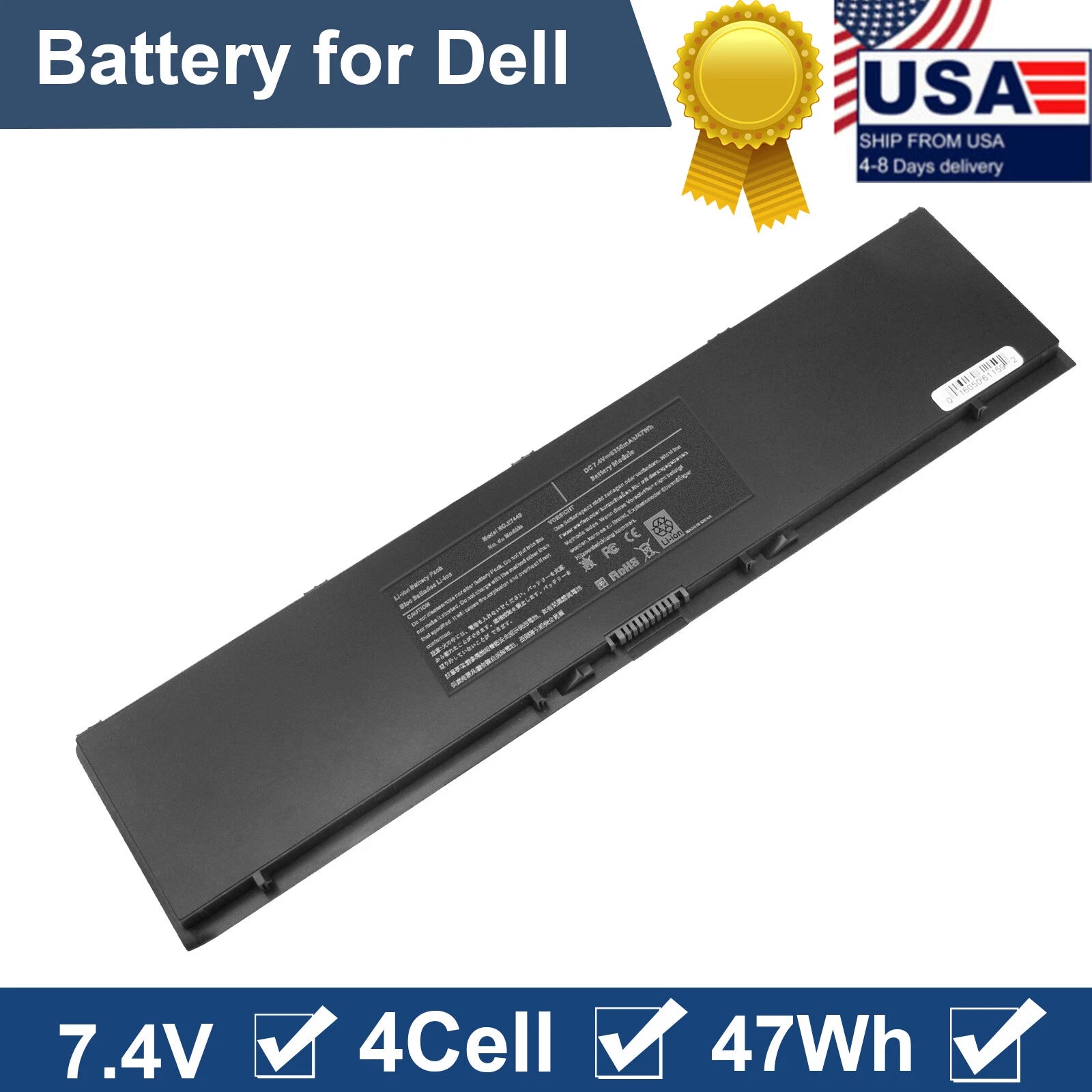 34GKR E7440 Laptop Battery For Dell Latitude E7450 E7420 3RNFD 451-BBFS 451-BBFT