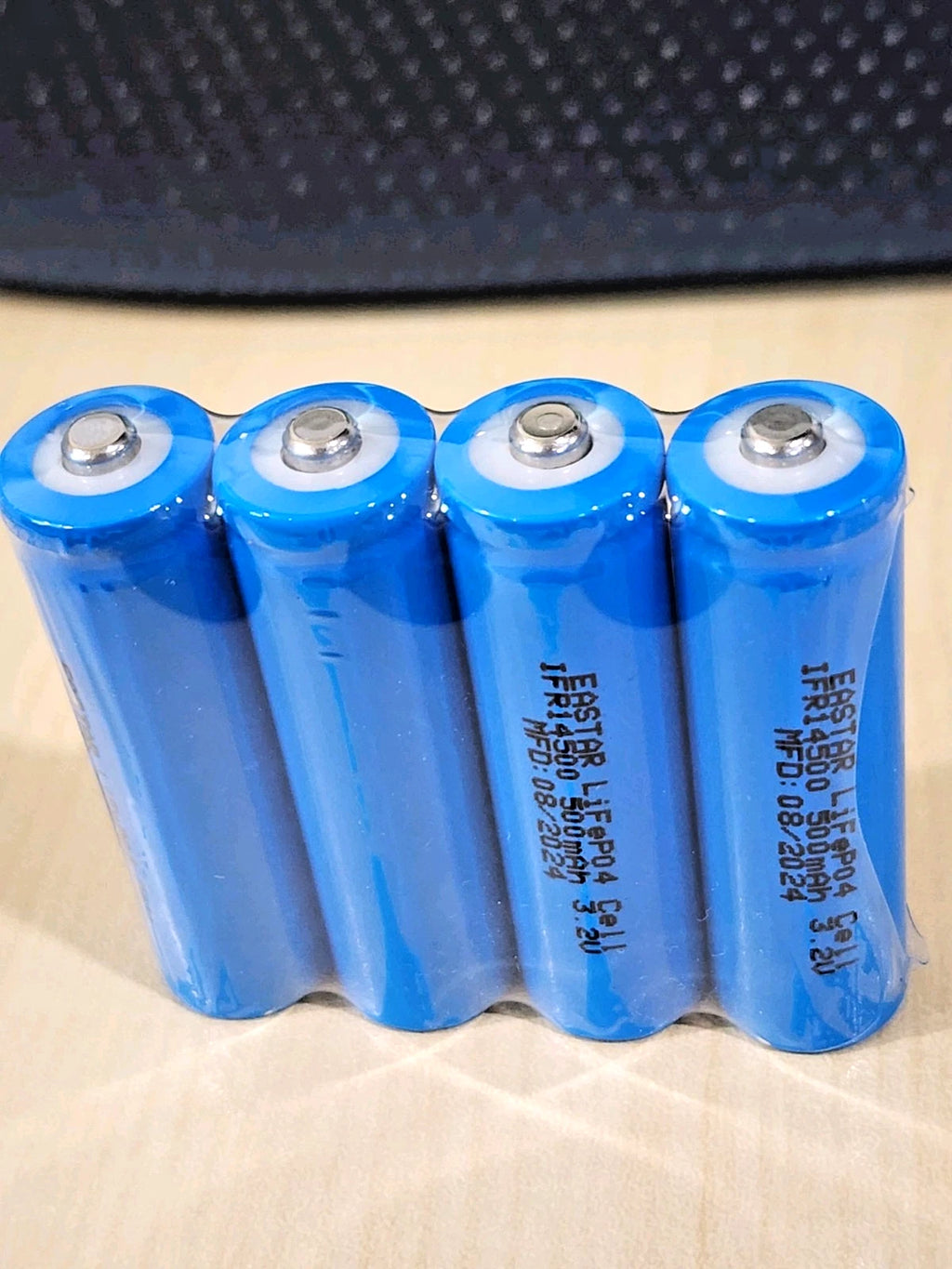 4 x IFR 14500 3.2v 500mAh AA LiFePO4 Rechargeable Solar Lamp Battery MFG 08/2024