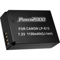 Power2000 LP-E12 Rechargeable Battery for Canon EOS M50, M100, M200, Mark II