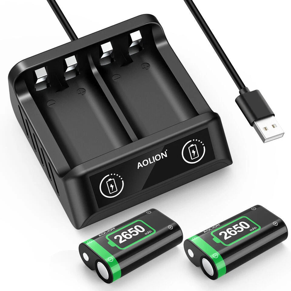 For XBOX ONE 360 Controller Play Dual Charging Dock+2x Rechargeable Battery Pack