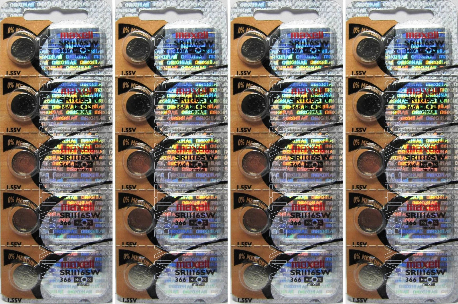 Maxell SR1116SW Button Cell Watch Batteries 20 Pack