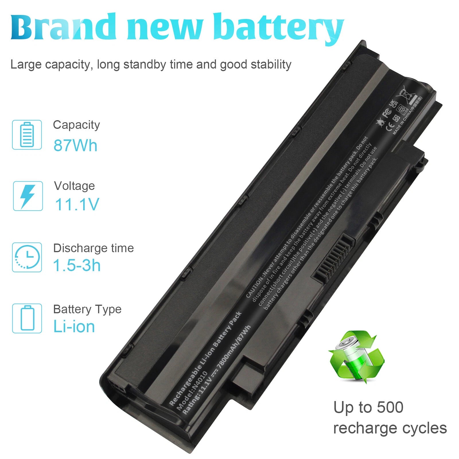 J1KND Battery for Dell Inspiron N4110 N4010 N5010 N5110 N7110 M5010 M3010 US