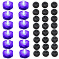 12 PURPLE Submersible Tea Lights & 25 CR2032 Replacement Battery BUNDLE Pack