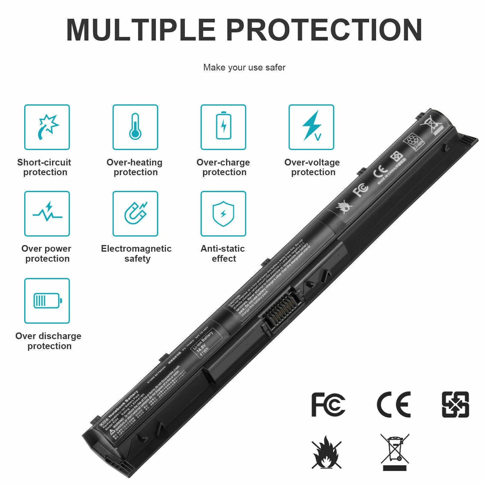 K104 KI04 Laptop Battery For HP Pavilion 14/15/17-AB000 HSTNN-LB6S 800049-001