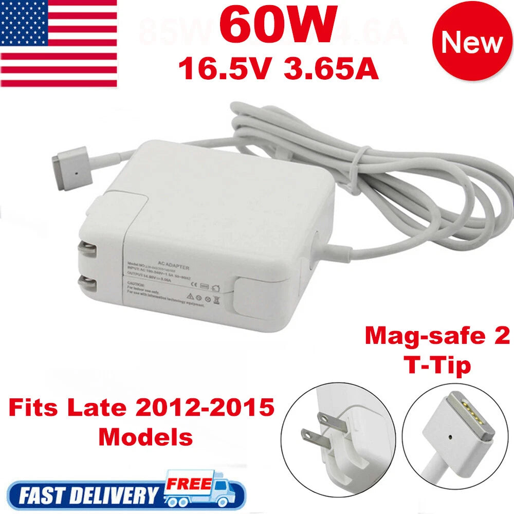 60W AC Power Adapter Mag-2 T Tip Charger For Macbook Pro 13" A1435 A1502 A1425