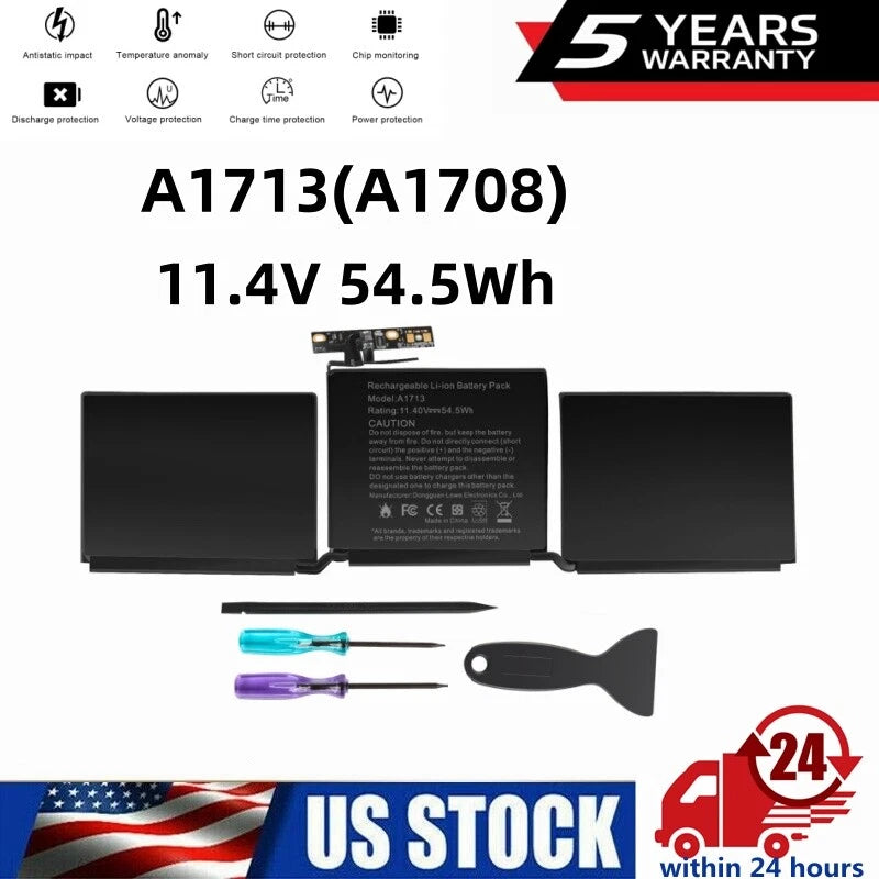 A1713 Battery For Apple MacBook Pro 13 Late 2016 Mid 2017 A1708 MacBook Pro 14.1
