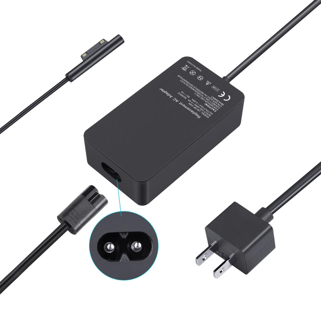 Pwr 44W Charger Microsoft Surface Pro 7 6 5 4 3 1706 Tablet 15V 2.58A Adapter US