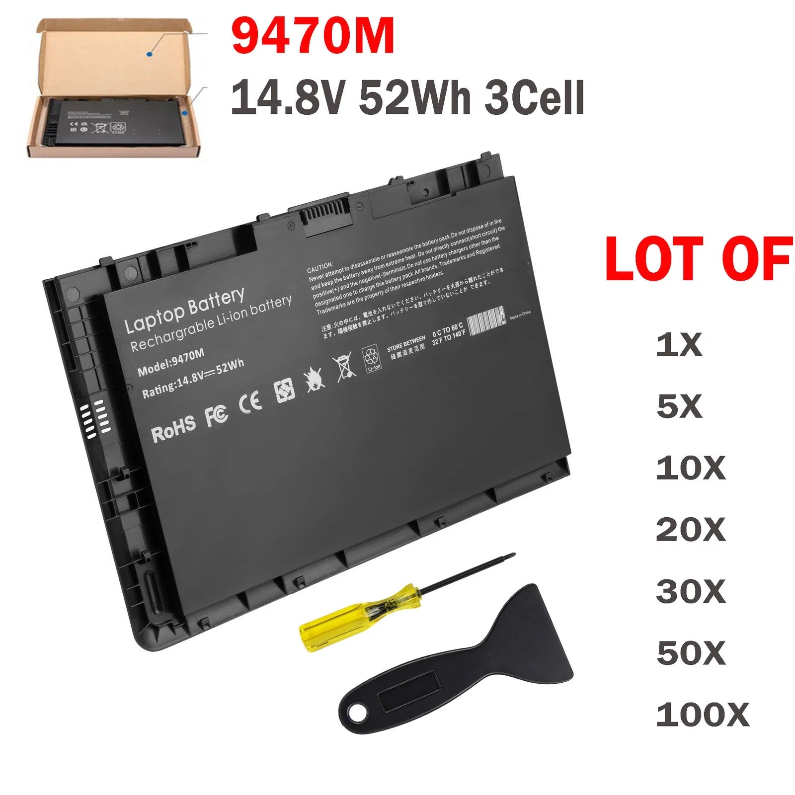 ?LOT BT04XL Battery For HP EliteBook Folio 9470M 9480M BA06 BT04 LHSTNN-DB3Z 54W