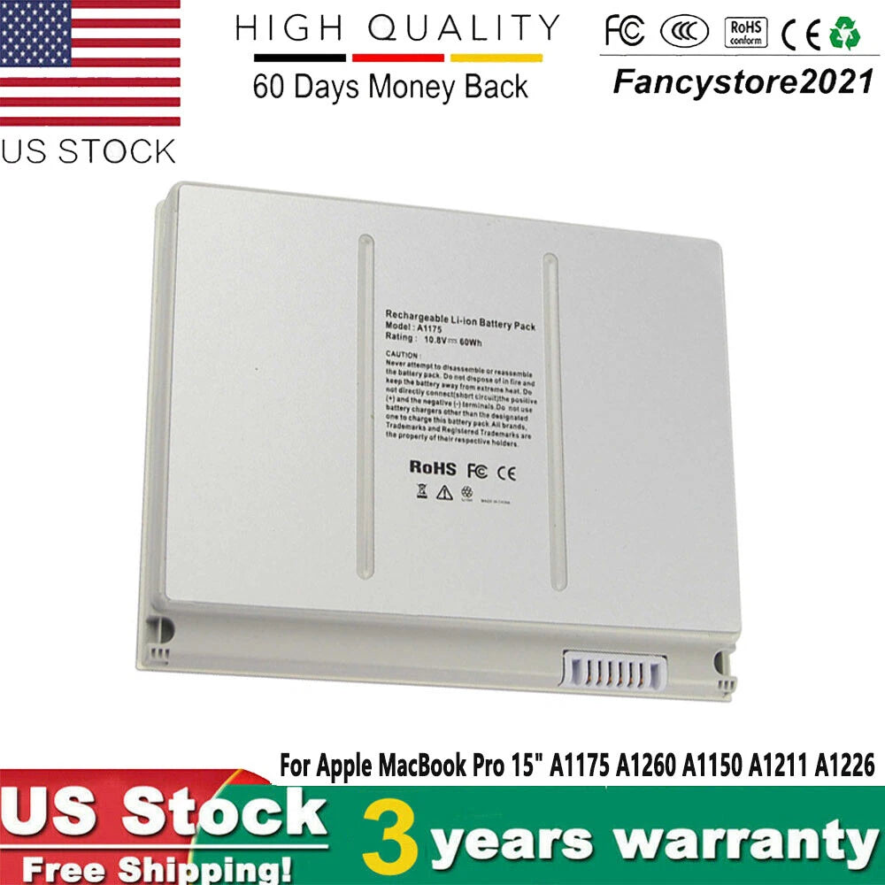 Battery For Apple 15 Inch MacBook Pro A1175 A1211 A1226 A1260 MA463 MA463CH/A
