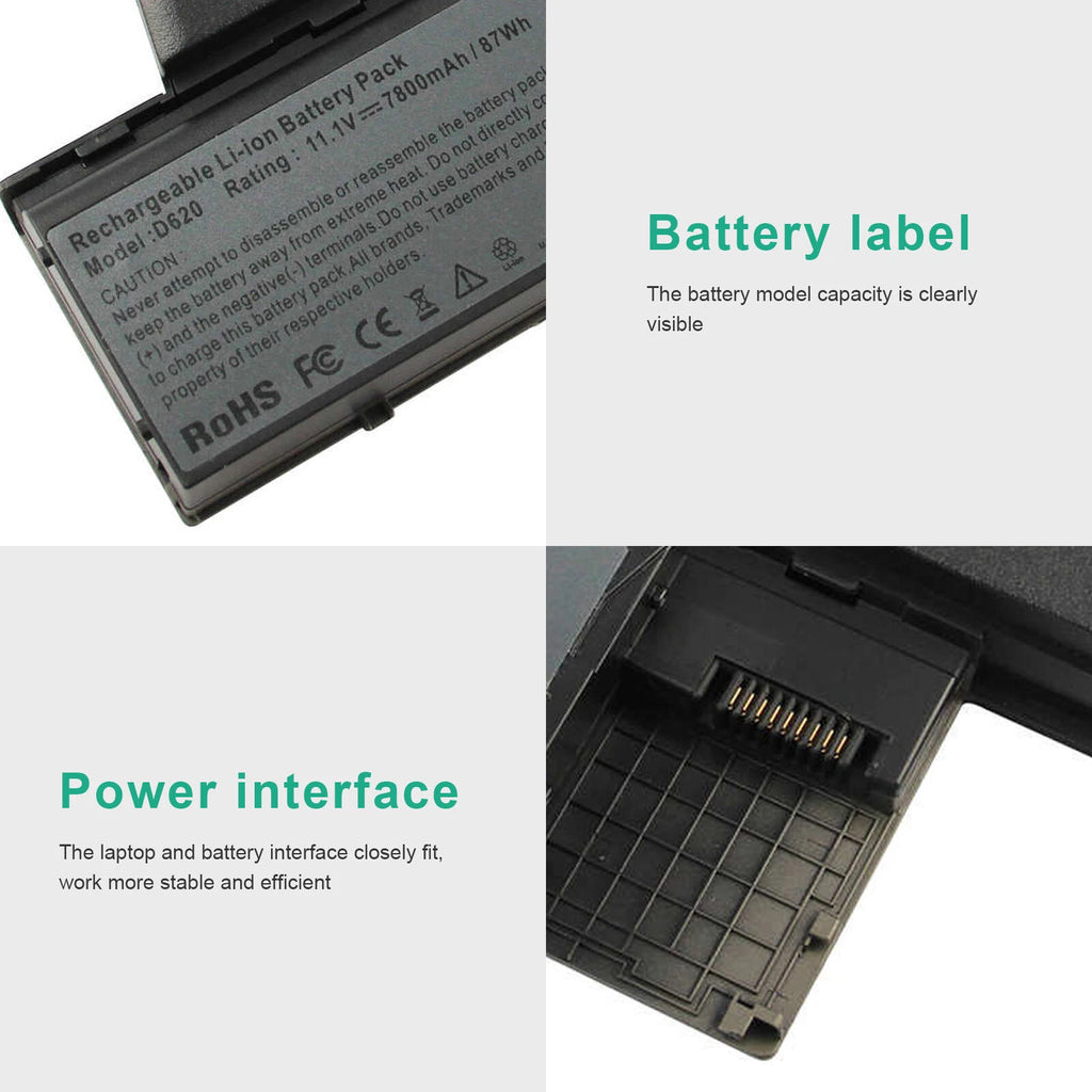Replace 87Wh D620 Battery for Dell Latitude D630 D631 D640 310-9081 451-10298