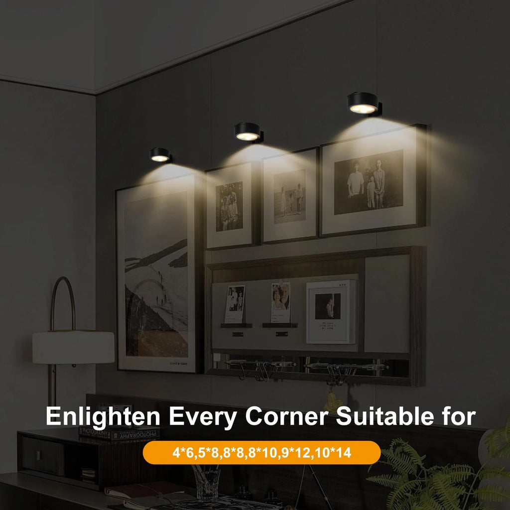 6-Pack Battery Operated Picture Light 6 Pack | Operated, Black