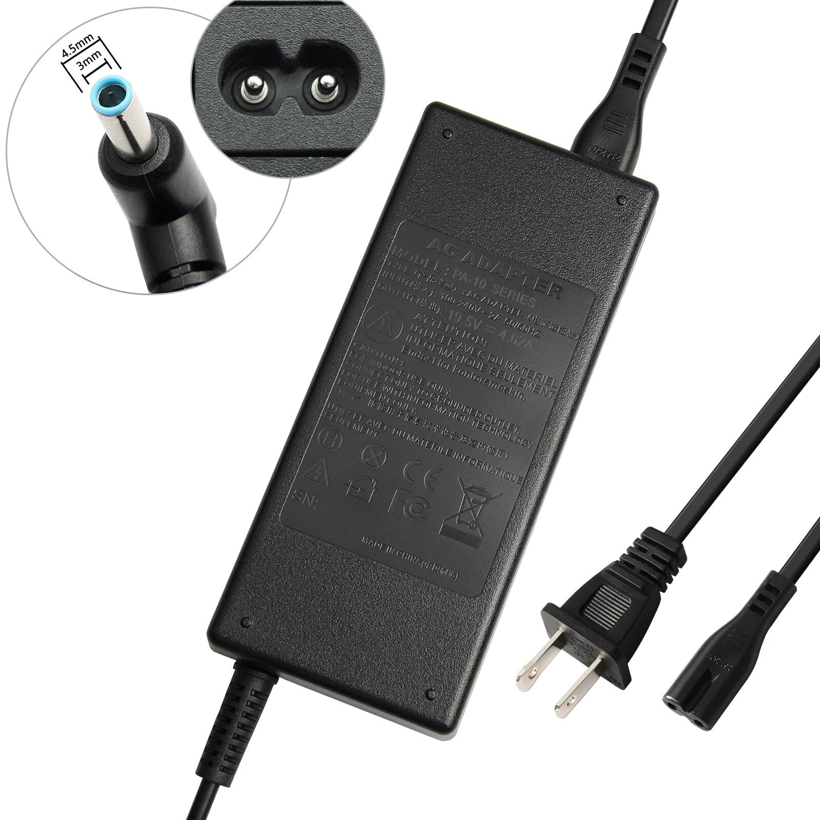 65W 4.62A AC Adapter For HP 15-R132WM 15.6" Laptop PC Power Supply Cord Charger