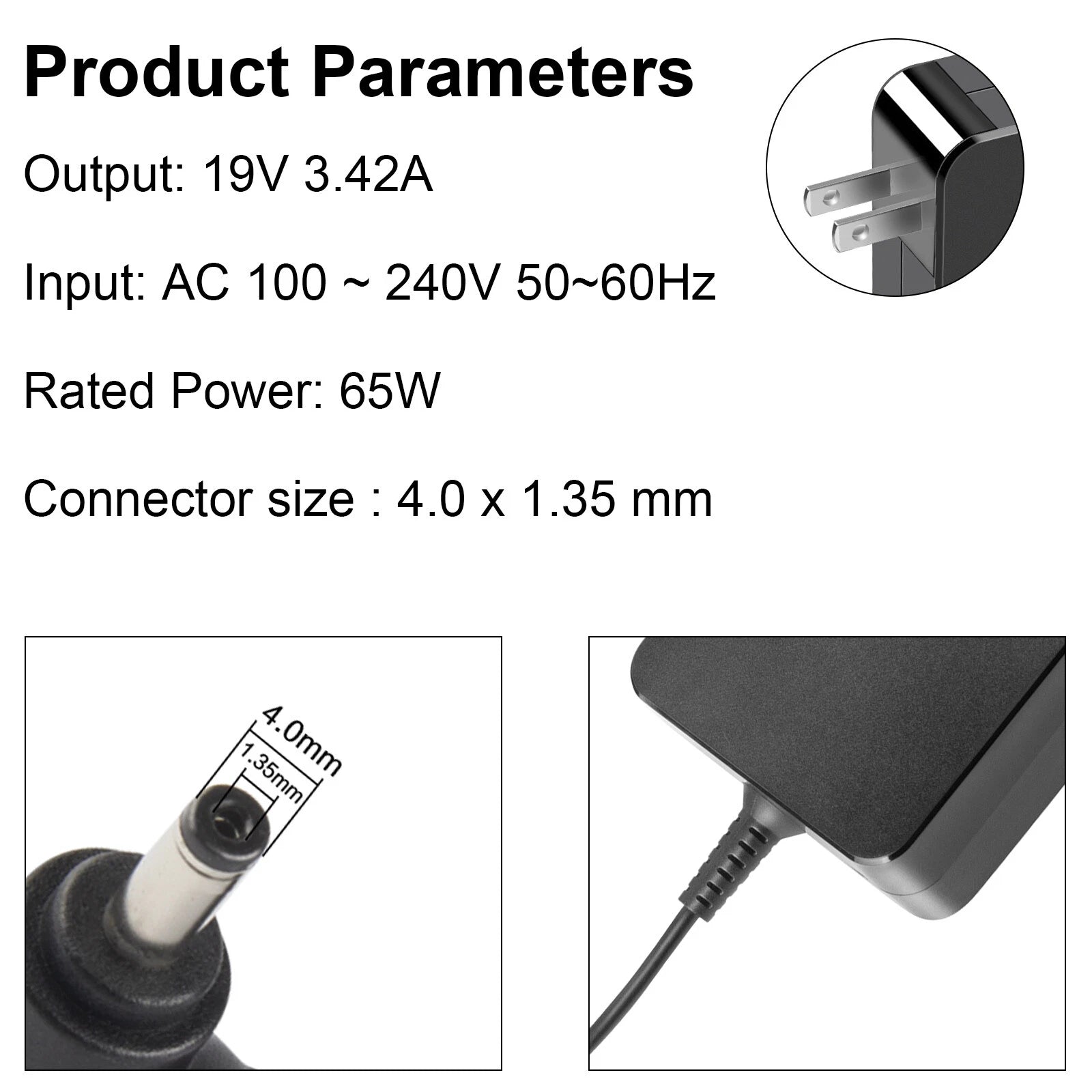 19V 3.42A 65W AC Adapter Charger For Asus VivoBook S15 S533 S533EQ S533EA S533FA