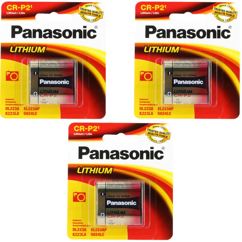 3 x Panasonic CRP2, EL223A ,DL223, K223LA, 5024LC 6v Photo Lithium Battery