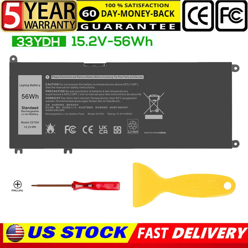 56WH 33YDH Laptop Battery For Dell Inspiron 17 7000 7778 7779 7786 7773 15 7577