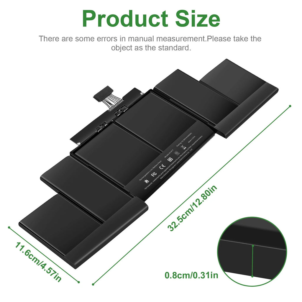 A1417 Battery For Apple Macbook Pro 15 Retina A1398 Mid 2012 Early 2013 Notebook