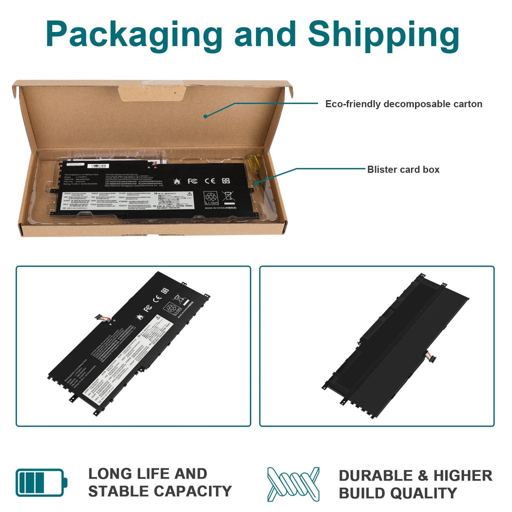 L17M4P71 L17C4P71 L17M4P73 54Wh Battery for Lenovo ThinkPad X1 Yoga 3rd Gen 2018
