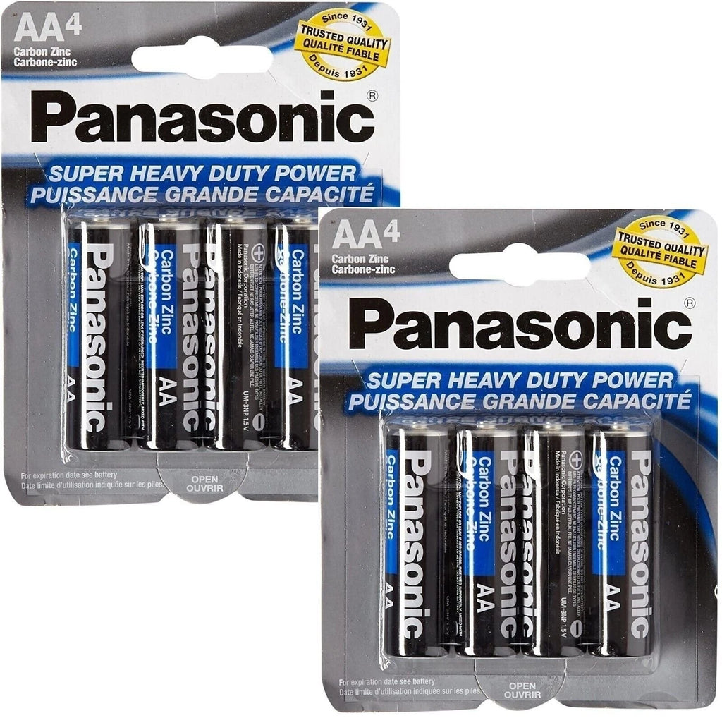 8x Panasonic AAA 1.5V Batteries Heavy Duty Power Carbon Zinc Triple A -Exp. 2026