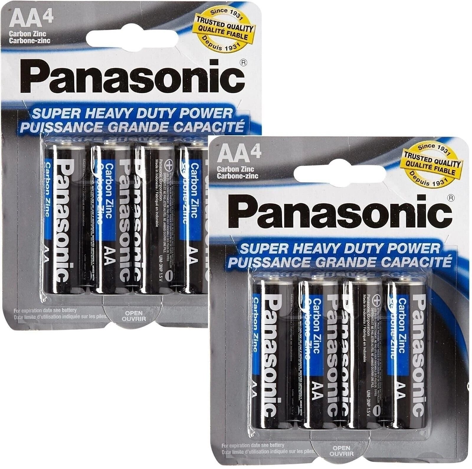 8x Panasonic AAA 1.5V Batteries Heavy Duty Power Carbon Zinc Triple A -Exp. 2026