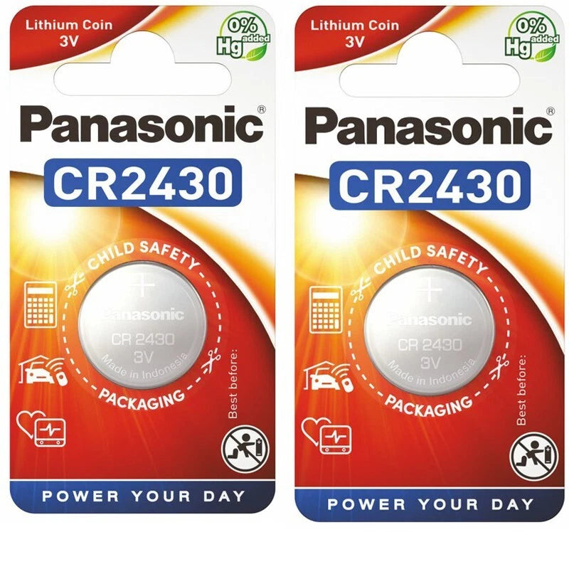 2 Pcs Panasonic CR2430 2430 3v Lithium Coin Cell Battery