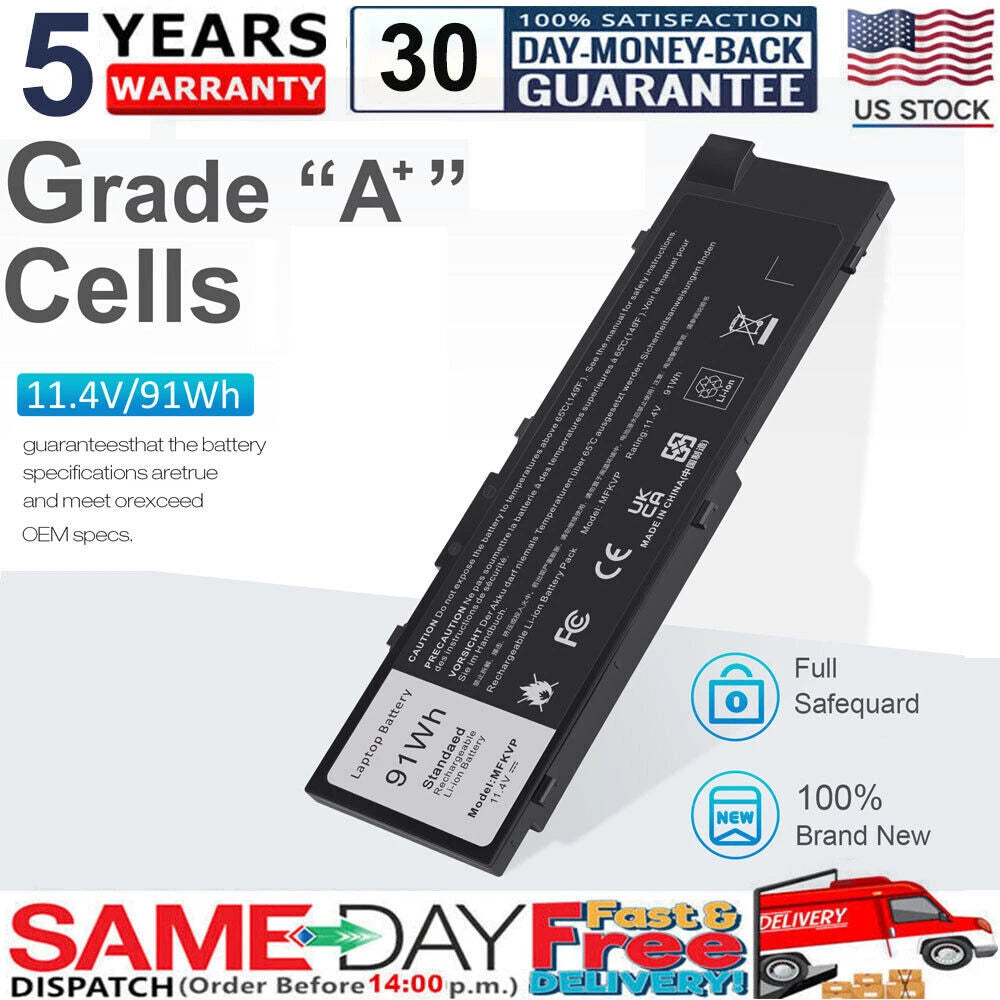 NEW 91W MFKVP Battery For Dell Precision 15 7510 M7710 Series 0FNY7 1G9VM