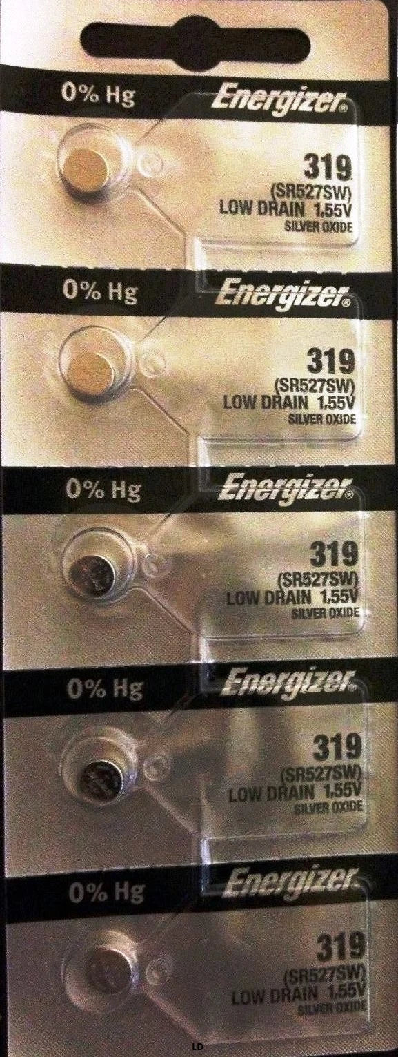 ENERGIZER 319 SR527SW (2 piece) SR527 V319 BATTERY NEW SEALED Authorize Seller