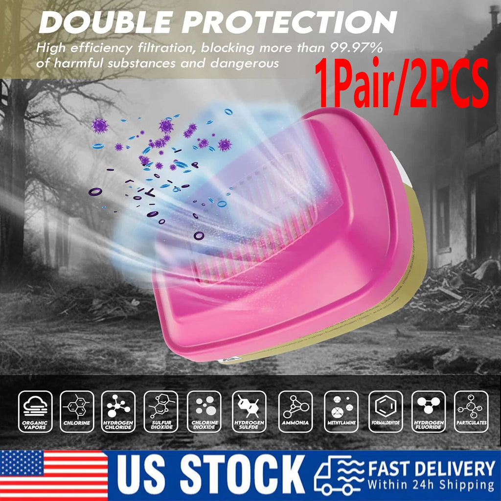 2PCS Replacement for 3M 60923 Organic Vapor Acid Gas Cartridge P100 Filter