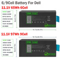 6/9Cell X8VWF 4XKN5 Battery For Dell Latitude14 Rugged 5404 5414 E5404 7404 7414